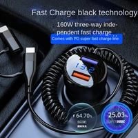 new car charger pd one drag two qc3 0 fast charge line 66w multifunctional cigarette lighter