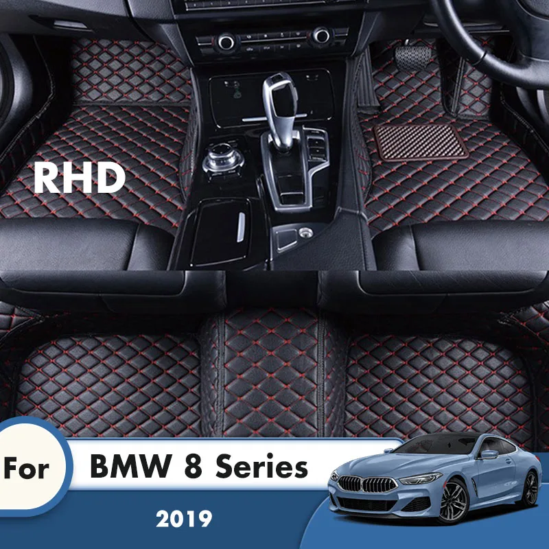 

RHD Car Floor Mats For BMW 8 Series 2019 Leather Carpets Custom Auto Styling Foot Pads Car Accessories Interior Covers Rugs