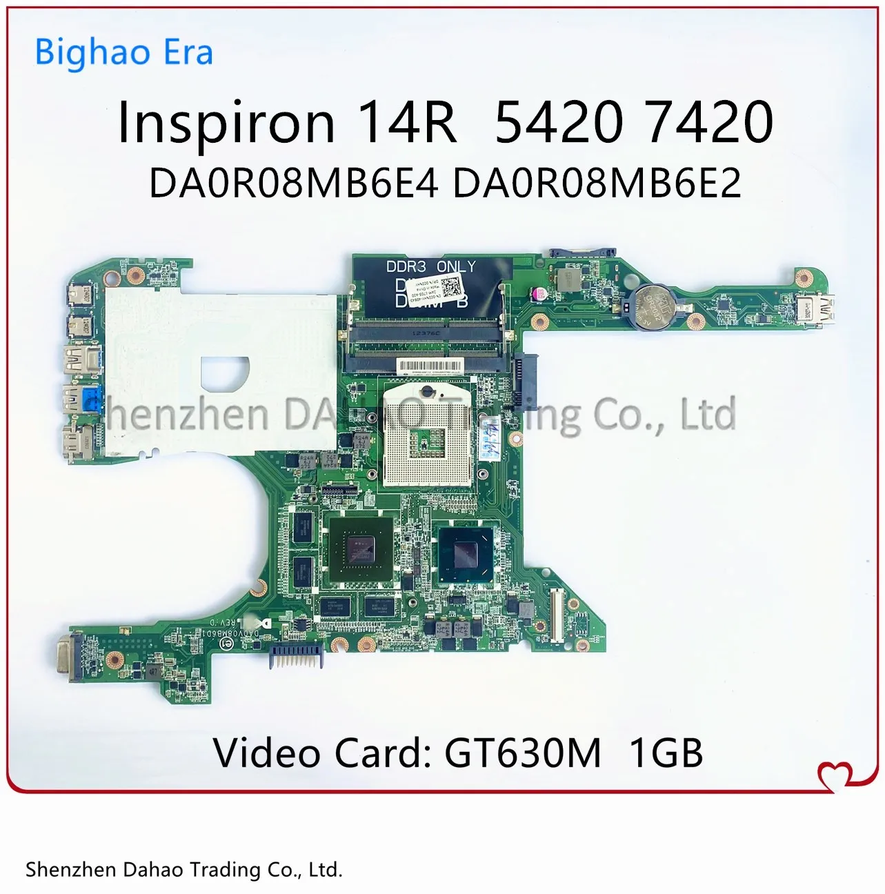 Материнская плата для ноутбука DELL Inspiron P33G 14R 5420 7420 I5420 DA0R08MB6E4 DA0R08MB6E2 с GT630 1 ГБ 100%