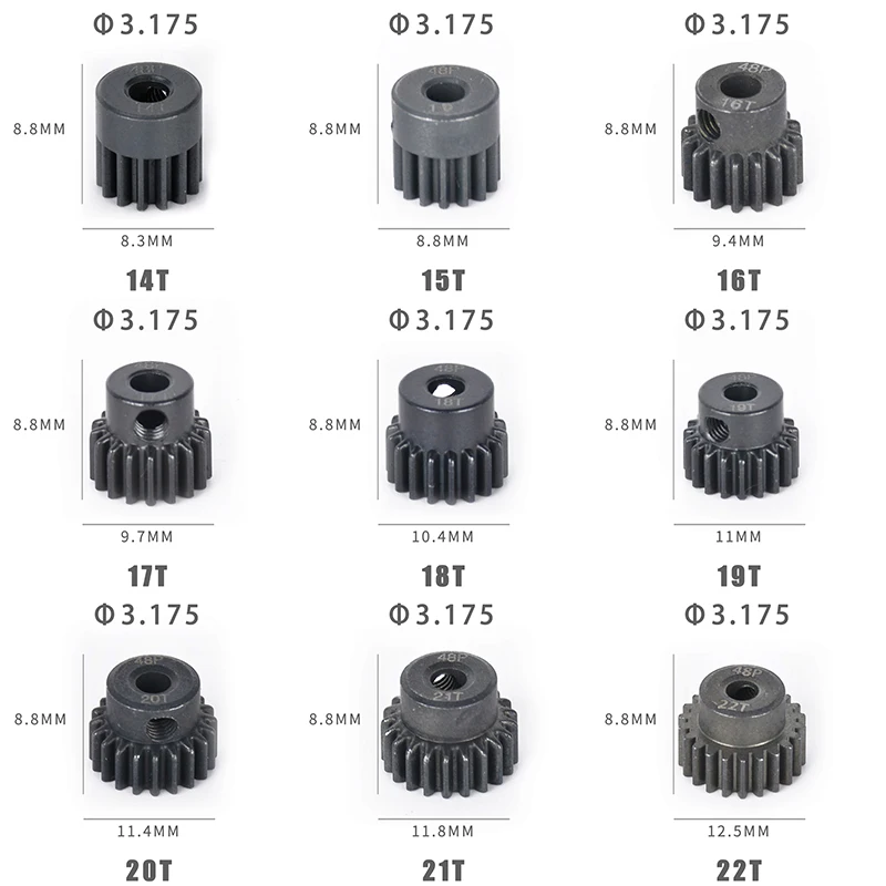 Металлическая стальная шестерня двигателя 48P 14T 15T 16T 17T 18T 19T 20T 22T 24T 25T 26T 27T 28T 29T 30T