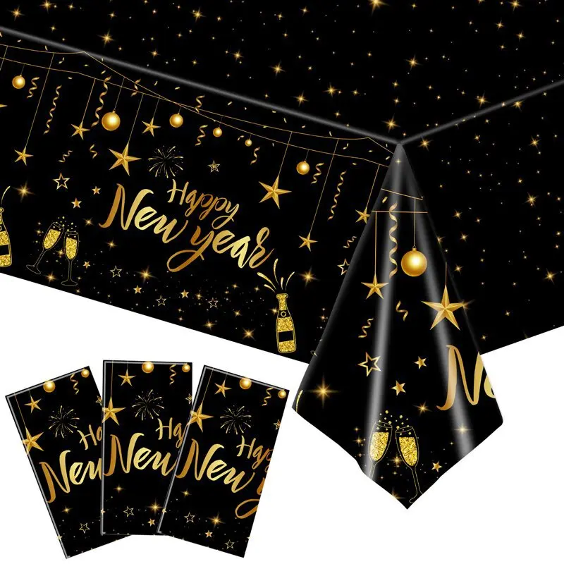 

2023 Happy New Year Tablecloth Kitchen Dining Table Decorations Table Covers 2022 Christmas Party Decor for Home Xmas Ornaments