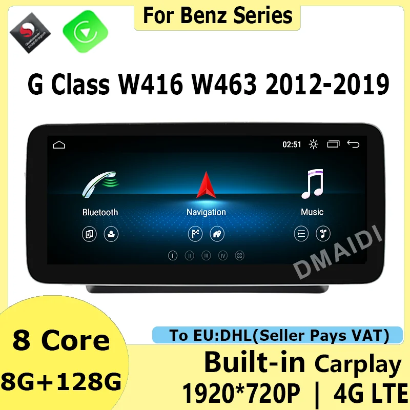 

Car Multimedia Player Android 12 8G+128G Navigation Screen Carplay For Mercedes Benz G350 G Class W461 W463 2012-2019