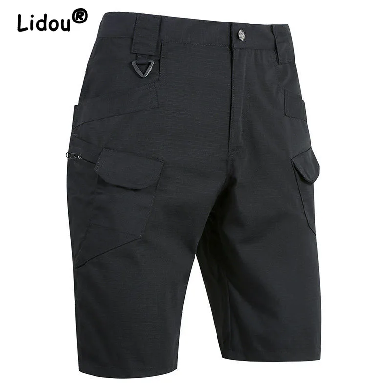 Summer Overalls Soft Shell Charge Outdoor Shorts Ix7 Tactical Pants Men's Stretch Loose Military Camouflage Quick Drying Pants