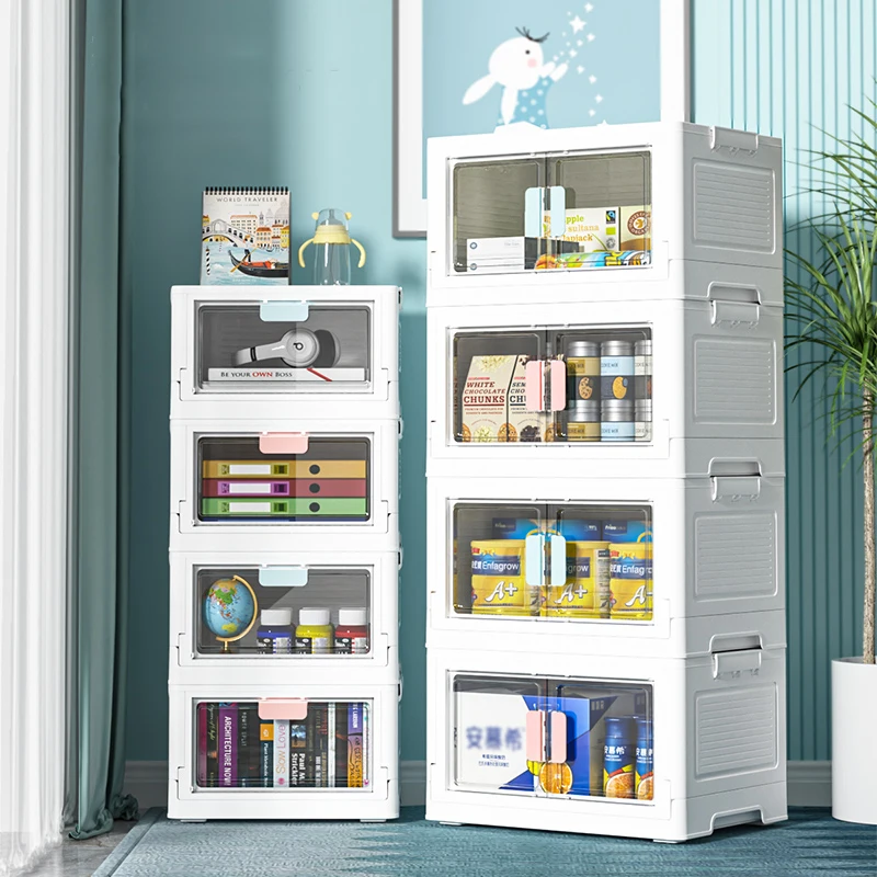 Шкаф складной прозрачный с двумя дверцами для хранения прикроватный столик дома