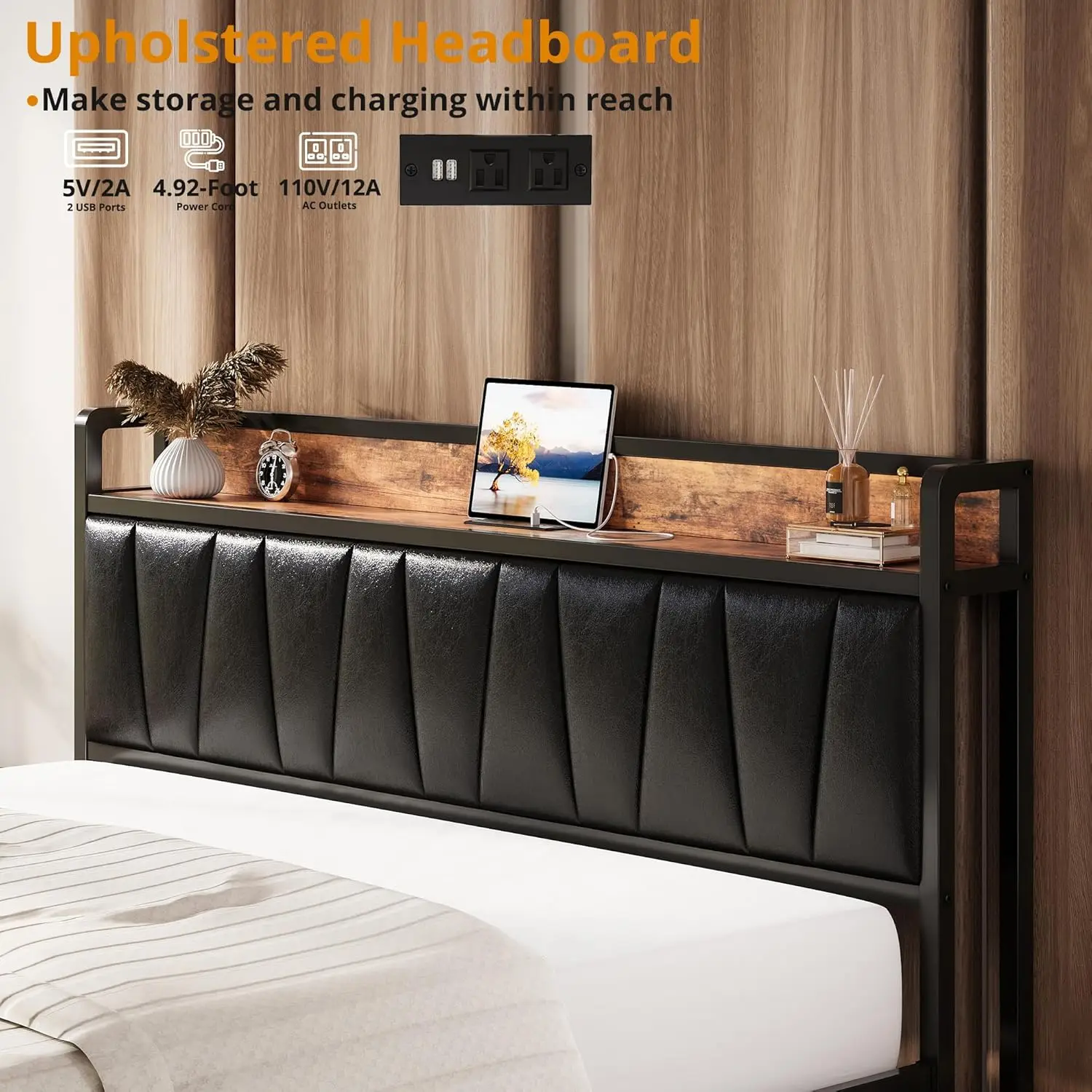 Каркас кровати LIKIMIO King с 4 ящиками для хранения вещей кровать-платформа