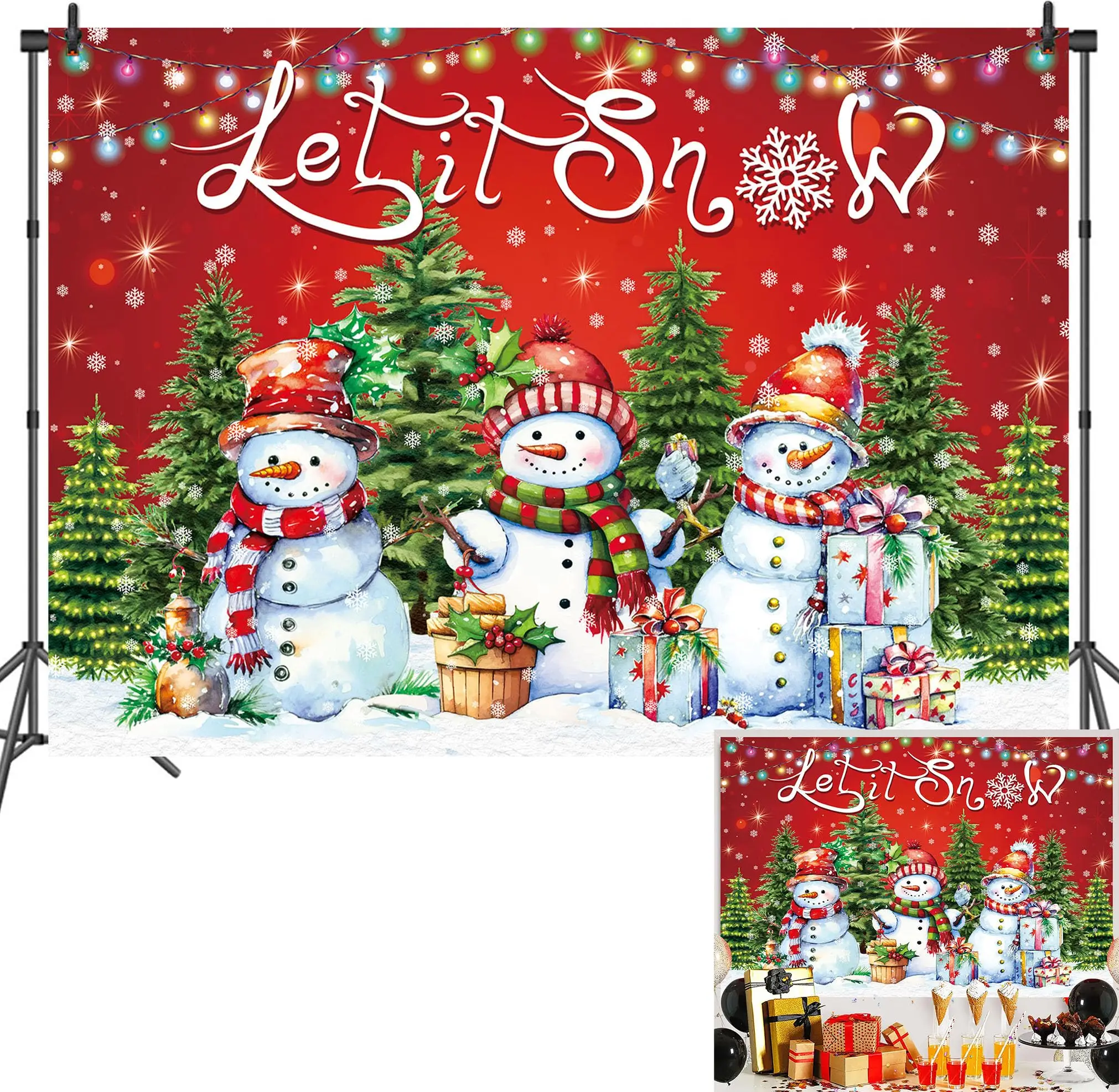 Пусть это снег фон Рождество Снеговик падающий снежинка сосновая елка зима