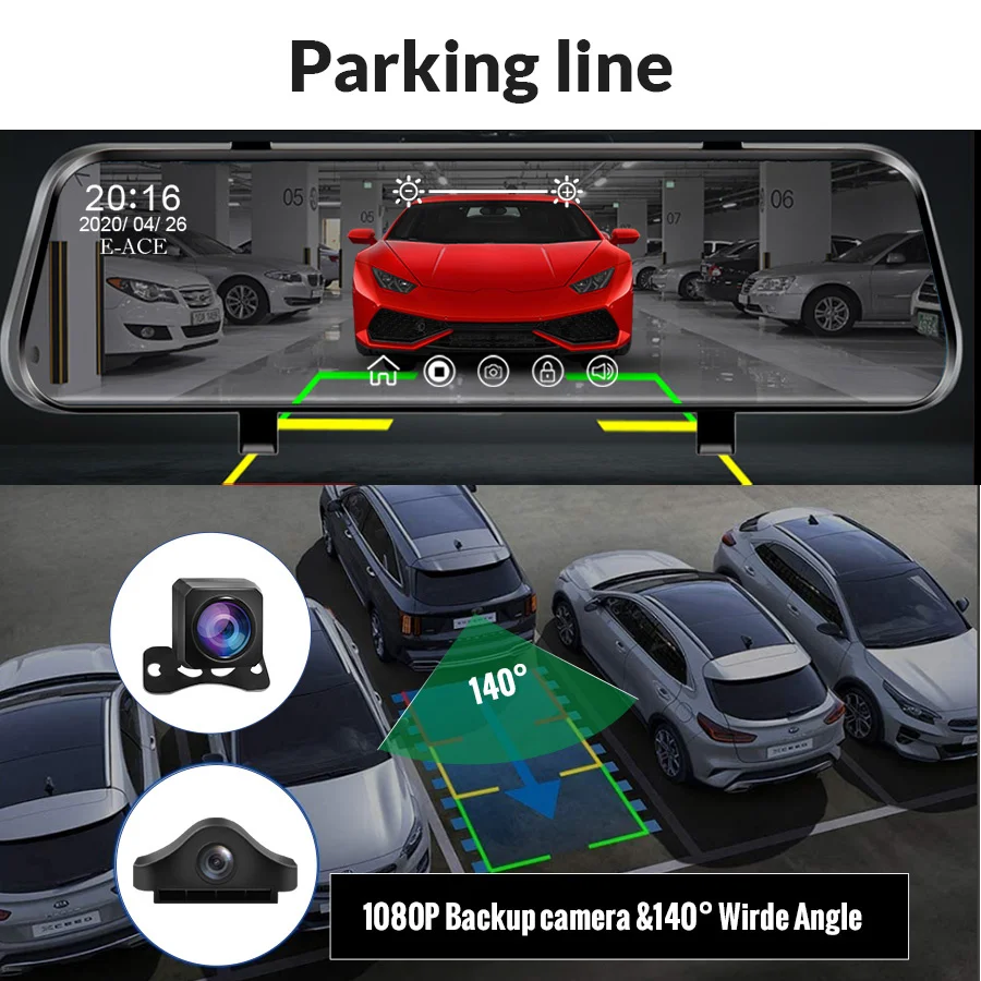 E-ACE Автомобильная камера заднего вида Водонепроницаемая 2 5 мм камеры помощи при