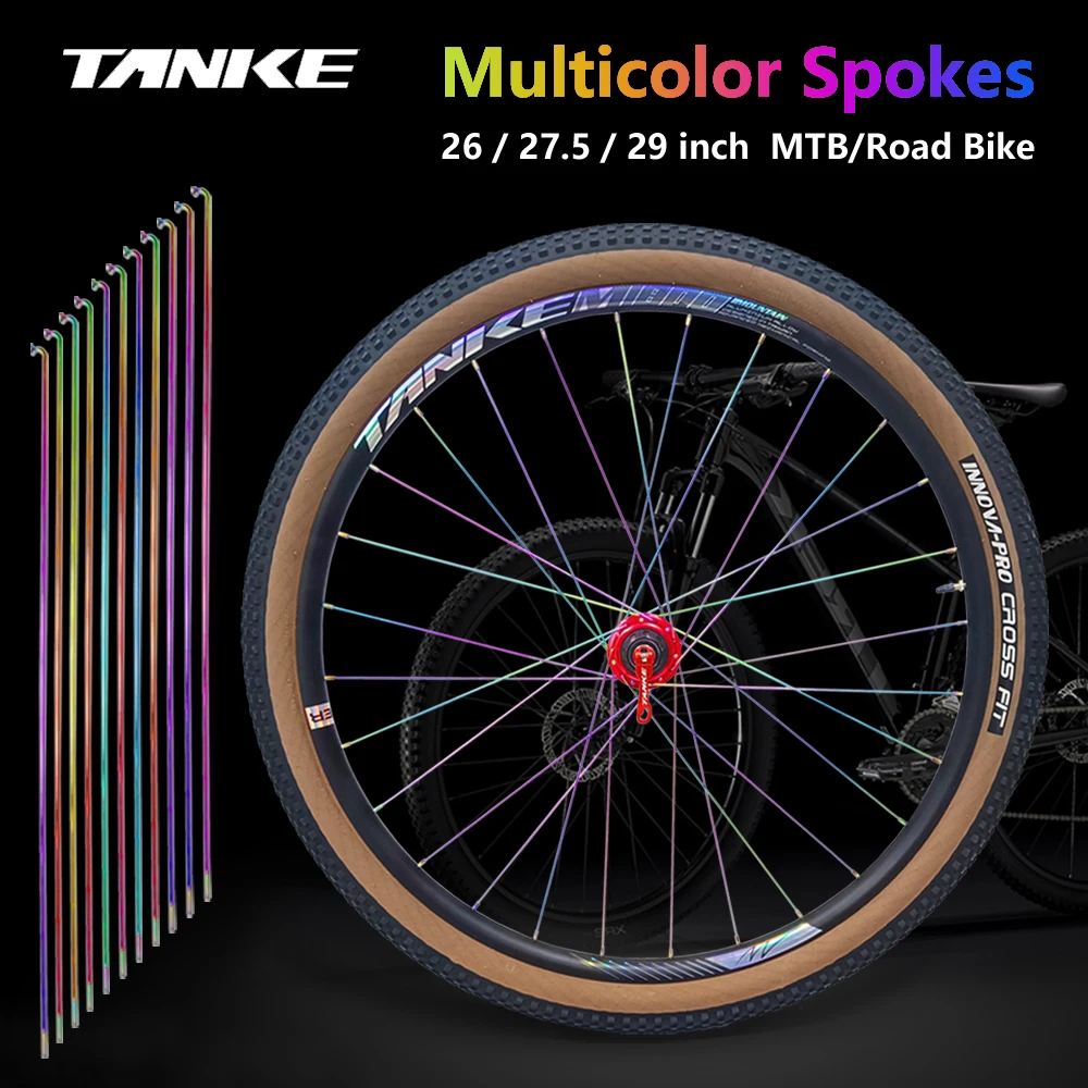 

36pcs Colorful Bicycle Spokes With Nipple MTB Road Bike Stainless Steel High Strength Colorful Spoke For 26/27.5/29 inch Wheels