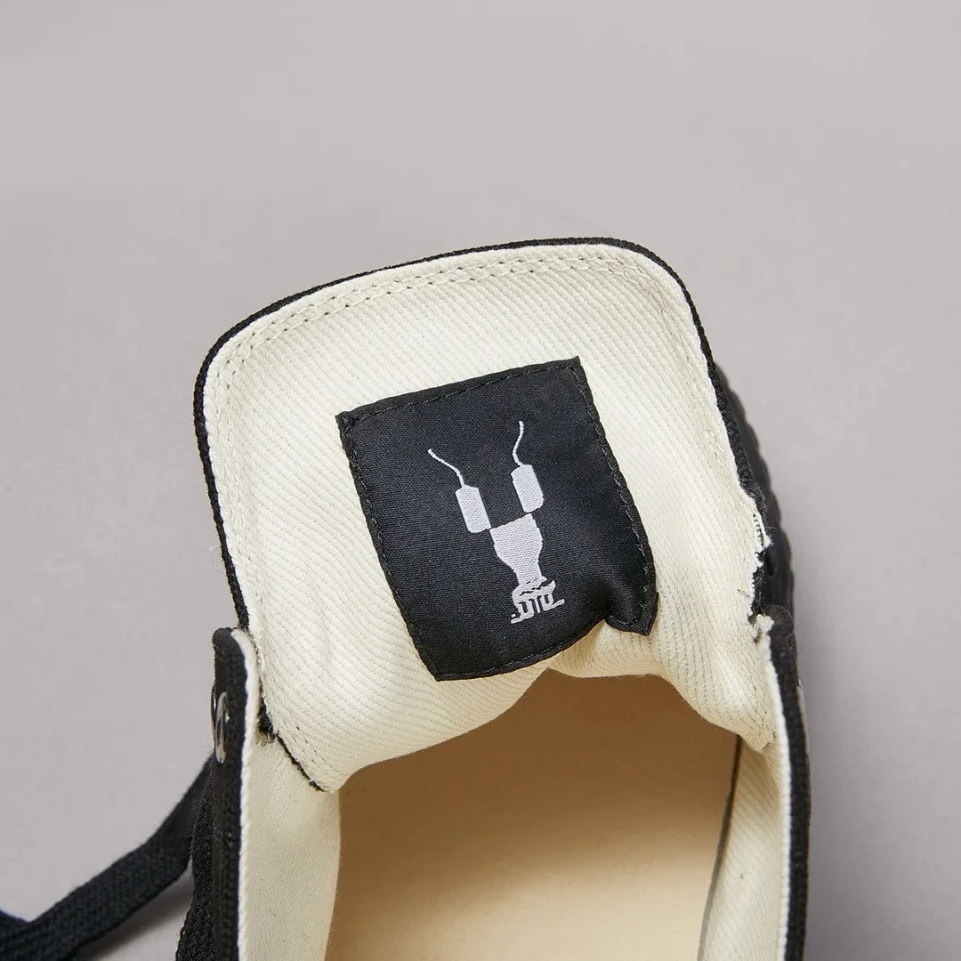 RO Brand Ricks Мужская обувь Женские кроссовки Полный черный парусиновый низкий