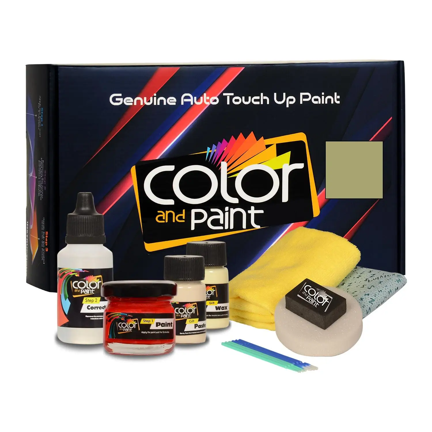 

Color and Paint compatible with Toyota Automotive Touch Up Paint - LIGHT GREEN MET - 6 U5 - Basic Care