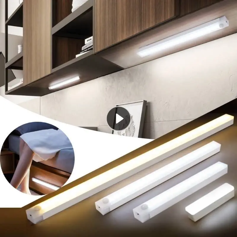 

Rechargeable Motion Sensor Night Light 11/20/30/40CM Wireless USB Wardrobe Lamp For Kitchen Cabinet Bedroom Magnetic LED Light