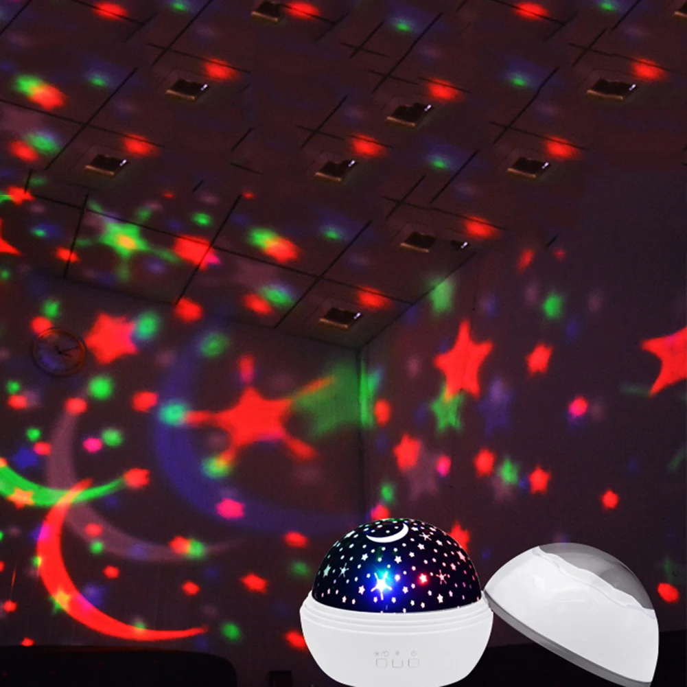 

LED Rotating Starry Sky Projector Night Lights Remote Control Lamp Living Room Decoration Gifts for Children
