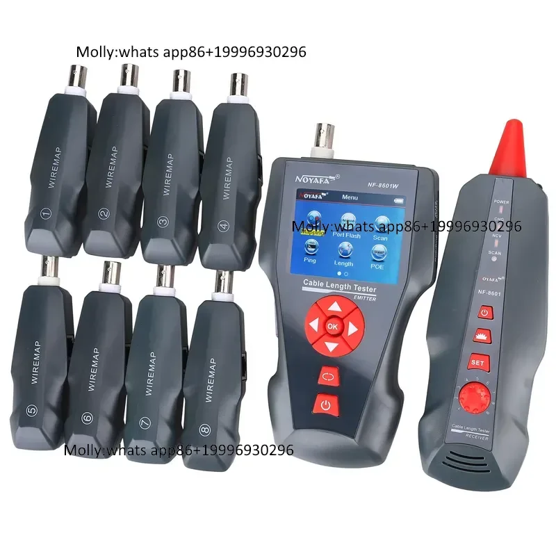 Фото Многофункциональный тестер сетевых кабелей NF-8601W (RJ45, RJ11, BNC, POE, PING) с функцией проверки перекрестных помех и трассировщиком проводки №1