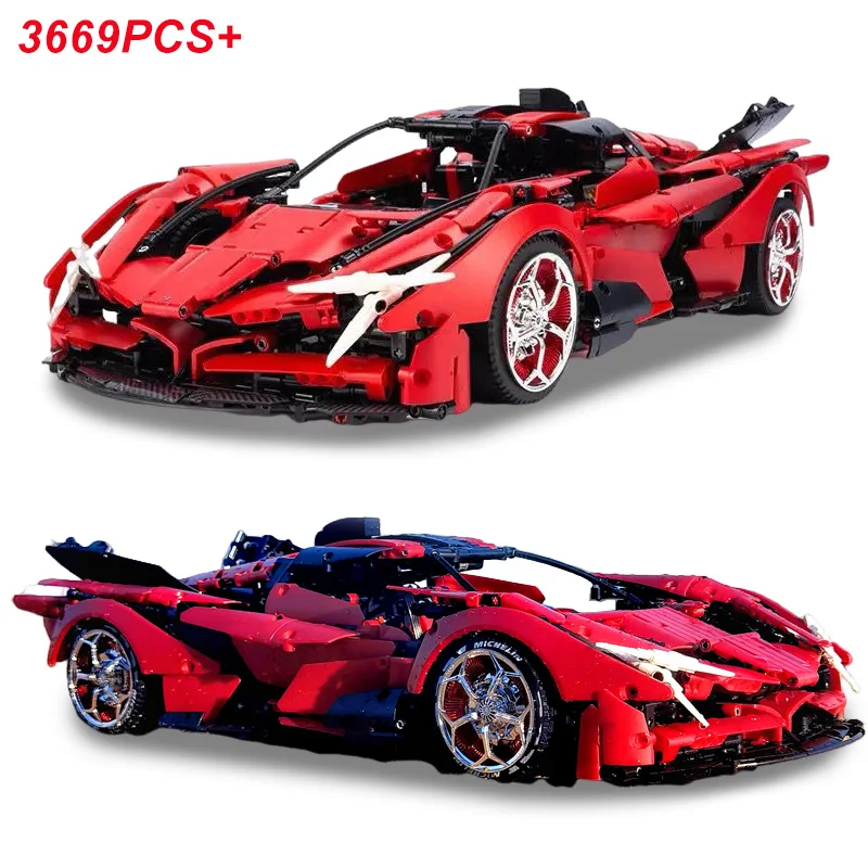 

3669pcs 1:8 Technical Apollo EVO Expert Super Speed Racing Car Building Blocks Model Assemble Vehicle Bricks Toys for Boys Gifts