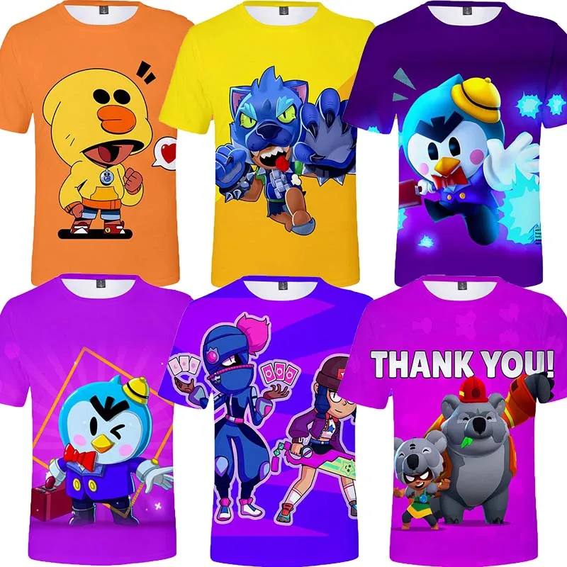 

Crow T-shirt Colt Cartoon Star, and Sandy Tops Teen Clothes Shoot Kids Crow Game 3D T Shirts Boys Girls