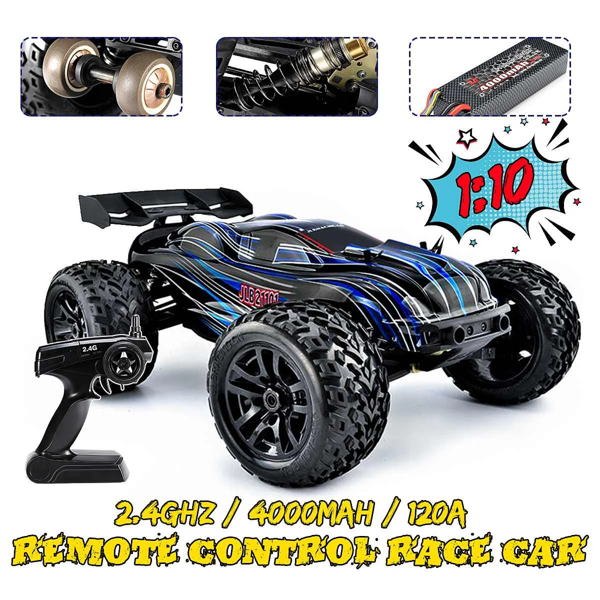 

JLB 21101CHEETAH RTR 1/10 Upgrade 120A Brushless RC Car 100KM/H High Speed Remote Control Car Racing RC Car Toys for Adults