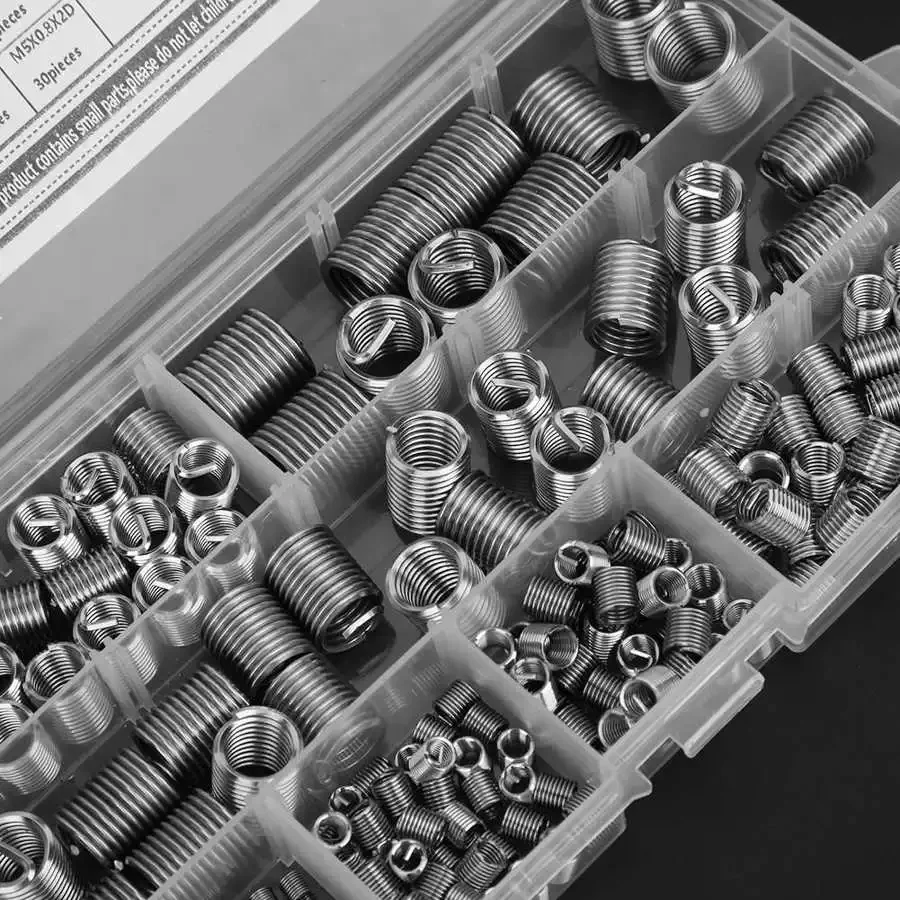 

2023 200Pcs 304 Stainless Steel Fastening Threaded Insert M3-M12 Inner Wire Screw Sleeve Assortment Kit Hardware Screw Repair To