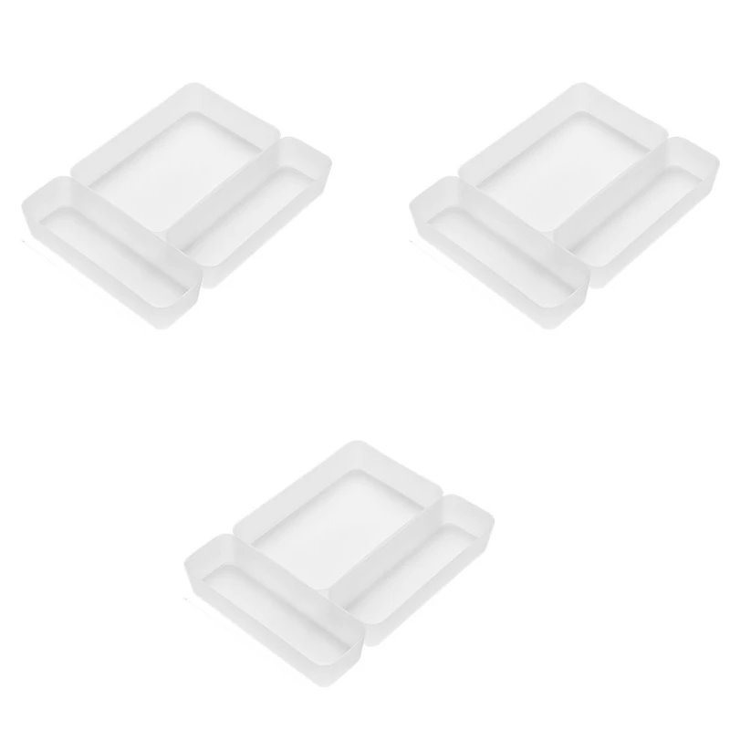 

3Pcs Drawer Organizer Box Frosted Plastic Storage Box For Cosmetic Desk Storage Box Living Room Sundries Organizer