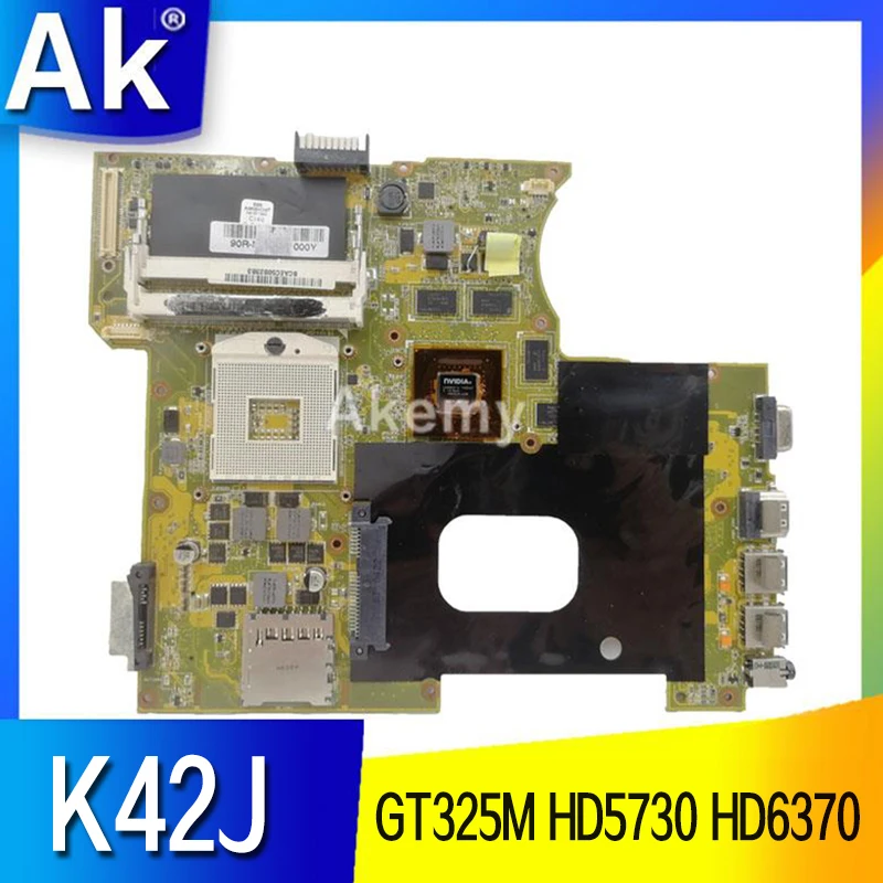 

Материнская плата K42J GT325M HD5730 HD6370 GPU для ASUS K42JV K42JP K42JA X42J A42J K42J A40J Материнская плата ноутбука