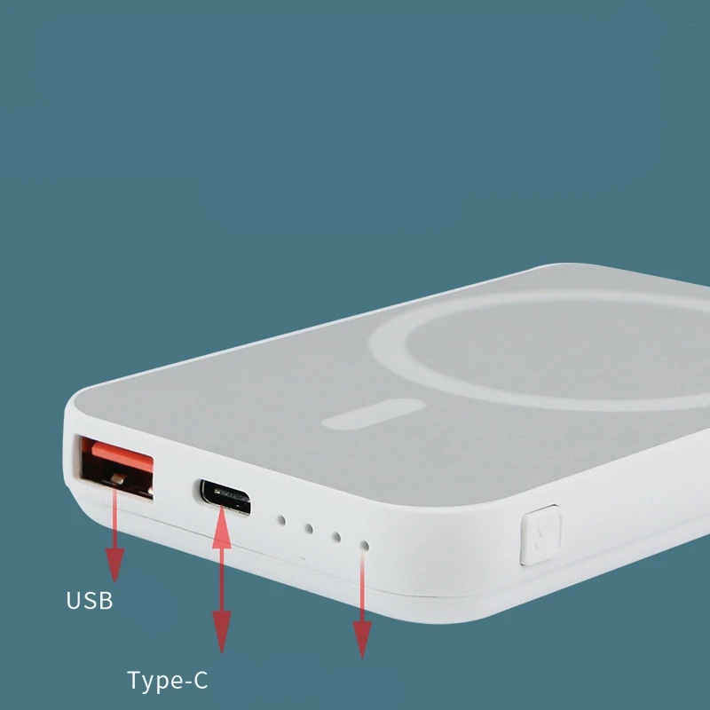 

Внешний аккумулятор 10000 мАч, портативный внешний аккумулятор, магнитный беспроводной внешний аккумулятор Magsafe, Ультратонкий Задний зажим, мобильный источник питания