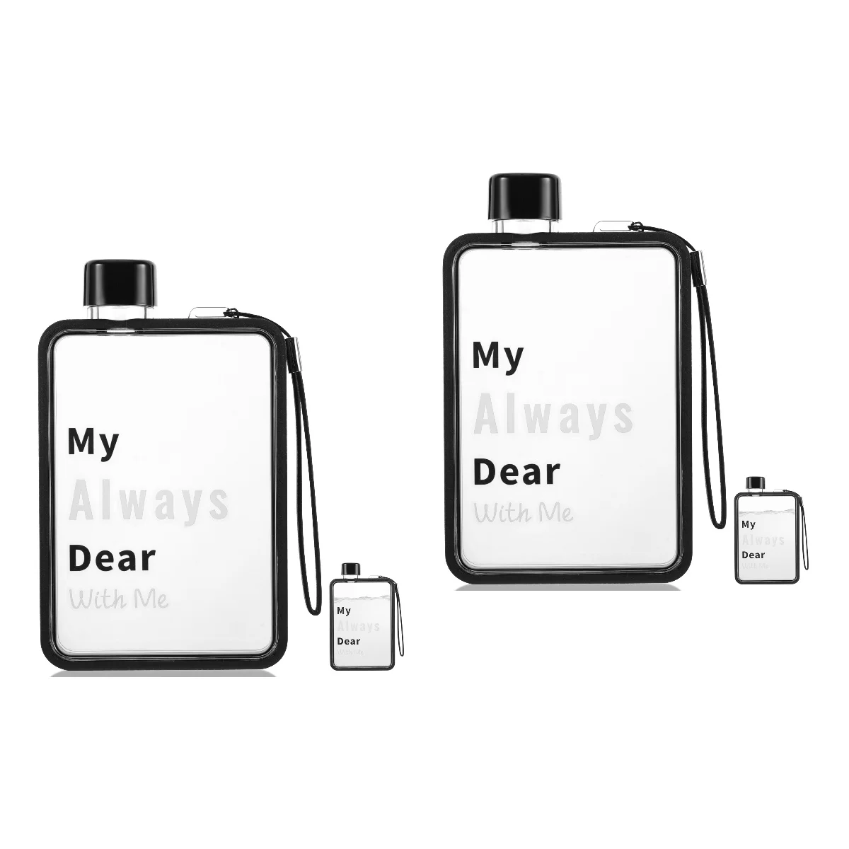 

2pcs Reusable Flat Bottle Multi-functional Bottle for Fitness Outdoor