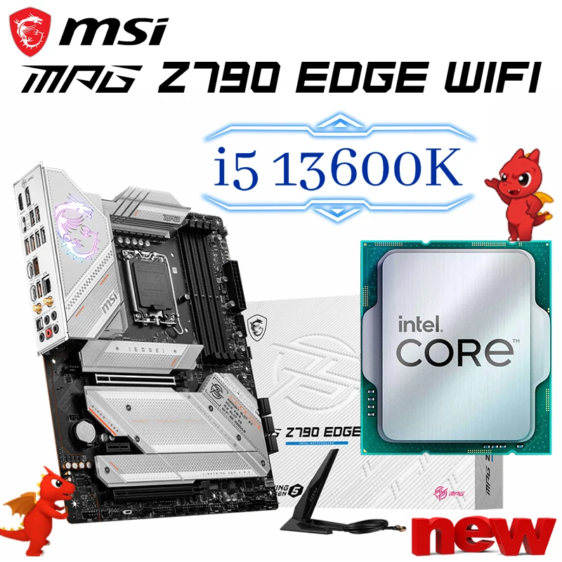 

MSI MPG Z790 EDGE WIFI LGA 1700 Motherboard + Intel Core i5 13600K CPU Kit Support DDR5 128GB PCIe 5.0 ATX GAMING Mainboard NEW