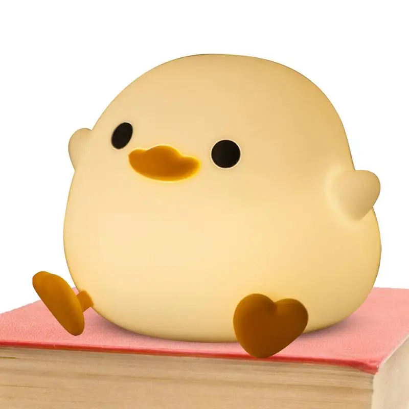 

Cute Duck Night Lamp Cartoon Silicone Usb Rechargeable Sleeping Light Touch Sensor Timing Bedroom Bedside For Kid Gift Children