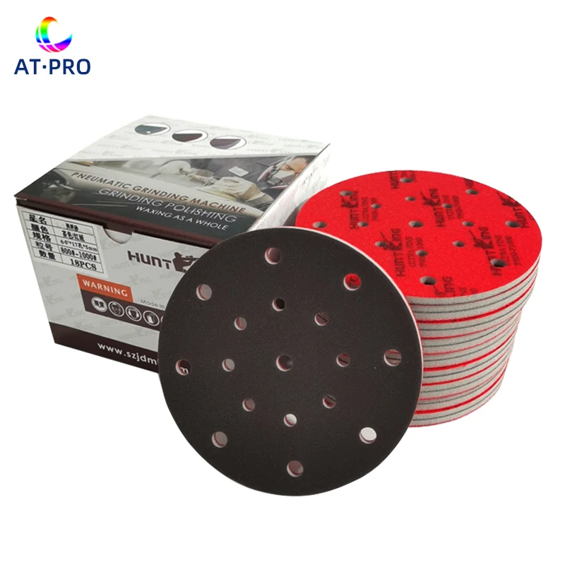 ATPRO Red150mm 6-inch Sponge Sandpaper Car Paint Beauty Polishing Is Specially Used For Grinding 400-2000 Grit Abrasives