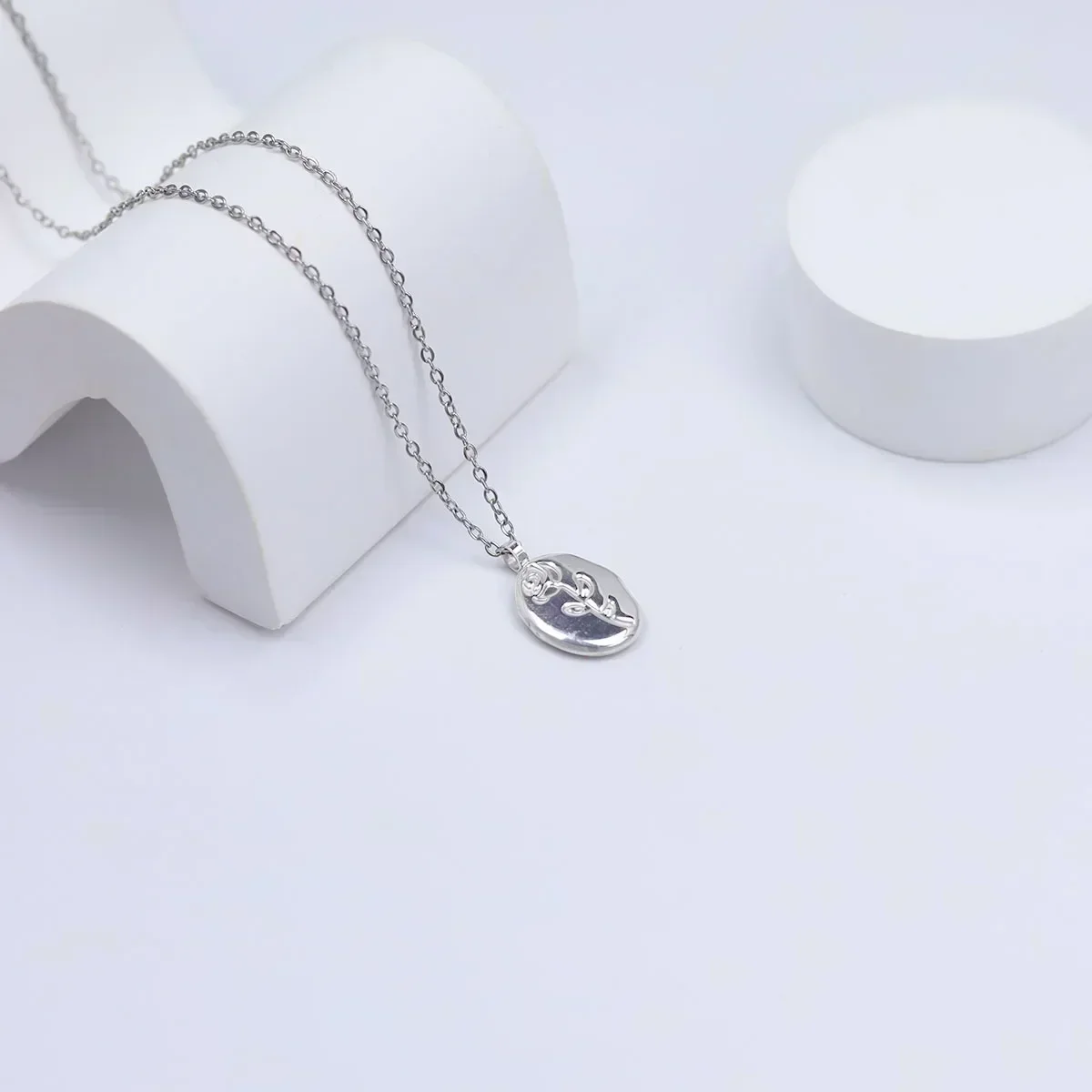 Ожерелье с подвеской в виде розы из стерлингового серебра для женщин на