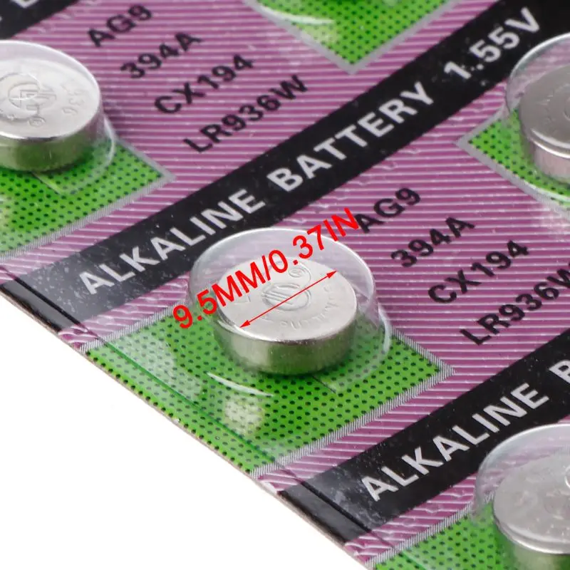 AG9 20 шт./упак. 45 мА/ч SR936SW часы Батарея монета 1 55 V SR936 936A 394 194 394-1 Вт светодиодные