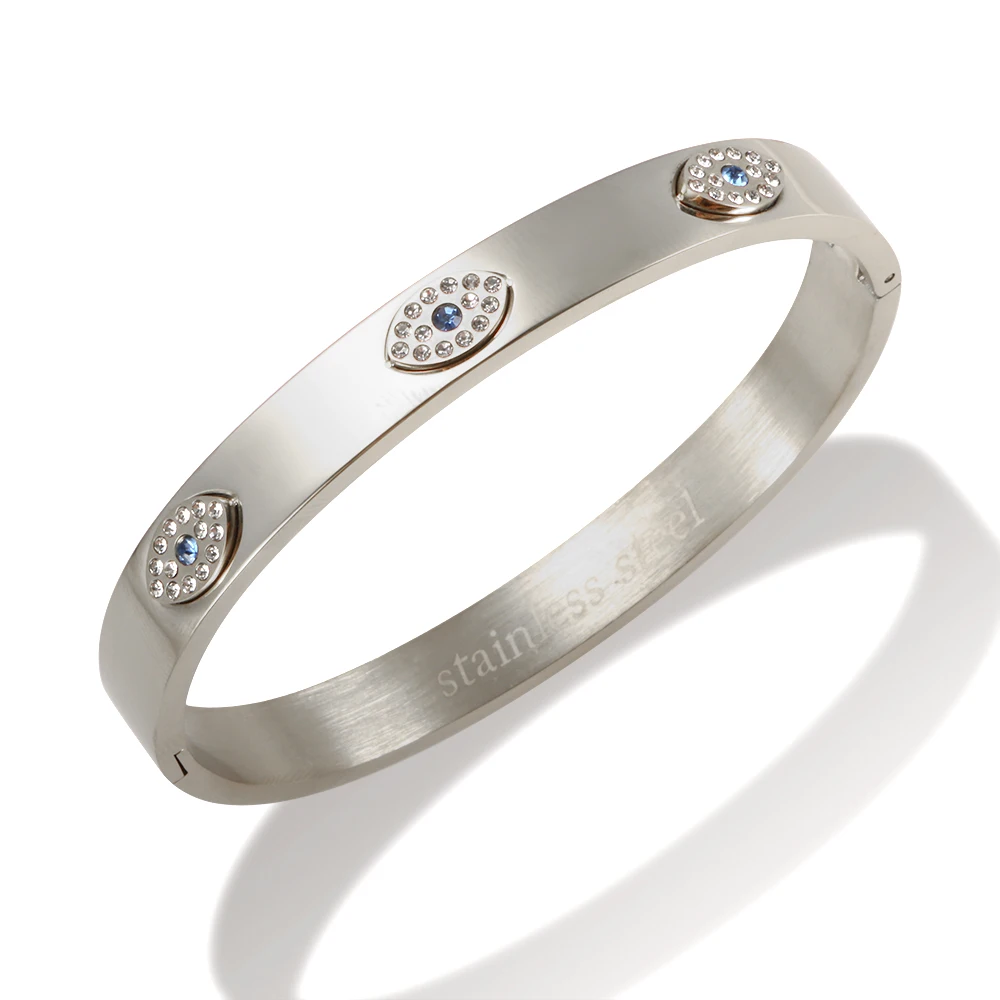 Новый модный браслет с голубыми глазами Роскошный Браслет-манжета кристаллами