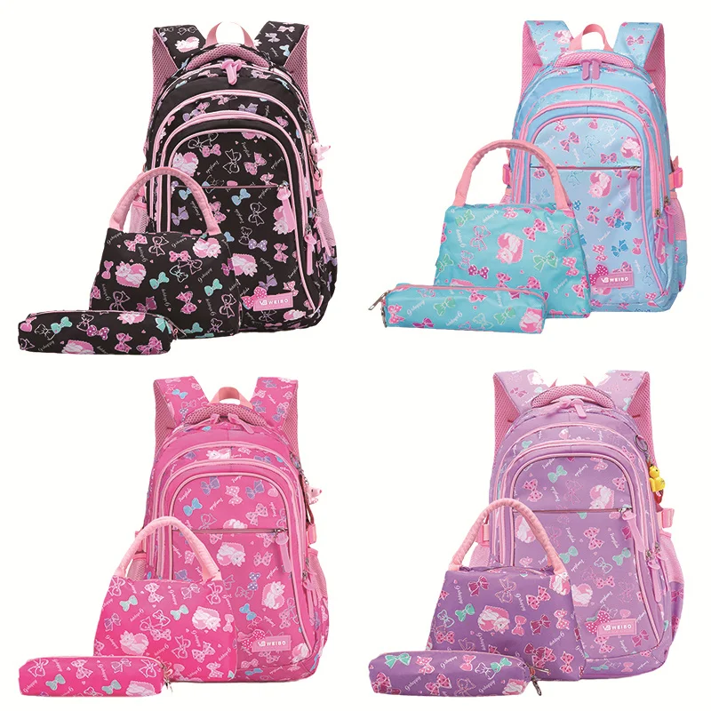 

Hello Kitty Backpack Student Schoolbag Three-Piece Fashion Printing Shoulder Bag Kawaii Large Capacity Travel Bag Birthday Gift
