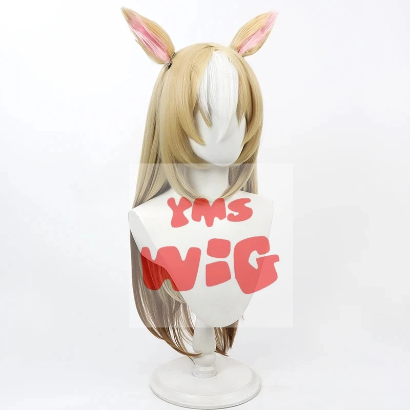 Umamusume Pretty Derby Durandal Косплей Парик с Ушками Желтый Коричневый Термостойкие