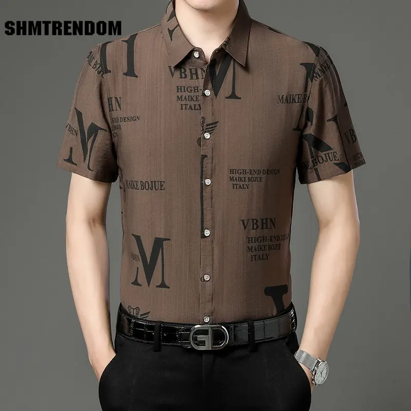 

Рубашка мужская с 3D принтом, модная повседневная сорочка с короткими рукавами, с надписью, из хлопка и льна, дышащая, лето