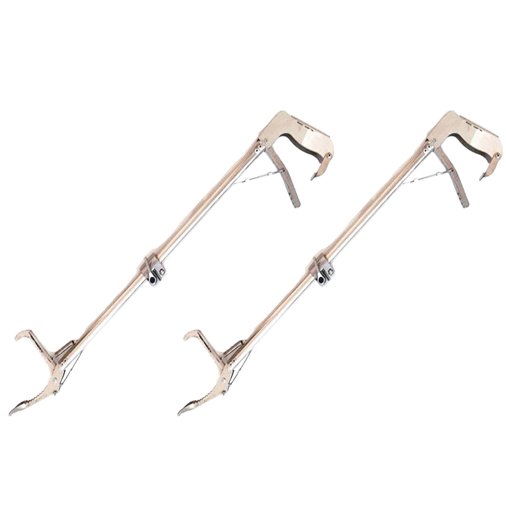 

2X Collapsible Snake Tongs Reptile Catcher Stick Rattlesnake Grabber Pick-Up Handling Tool with Zigzag Wide Jaw