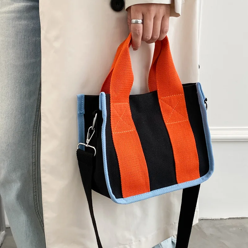 Foreign Girl Canvas Small Bag Female 2022 Spring and Summer New Fashion Messenger Bag Leisure Fashion Handbag