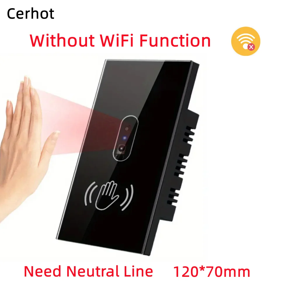Cerhot Нейтральный провод настенный выключатель инфракрасная сенсорная панель не
