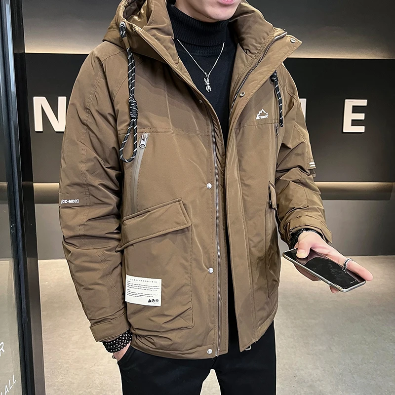 

Down Jacket Men 2023 Spring New Loose Solid Daily Commuter Wind WaterProof Jacket For Winter Casual Top Parka Male Thermal Coat