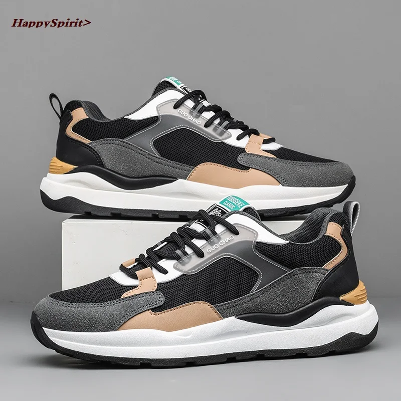 

Spring New Men Casual Shoes Fashion Outdoor Non-slip Shoes Color Matching Comfortable Shoes Wear-resistant PU Outsole Shoes