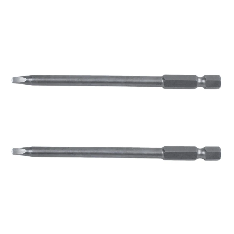 

2Pcs 1/4 Inch Hex Shank 6Mm Dia Shaft 100Mm Long Square Screwdriver Bit Gray
