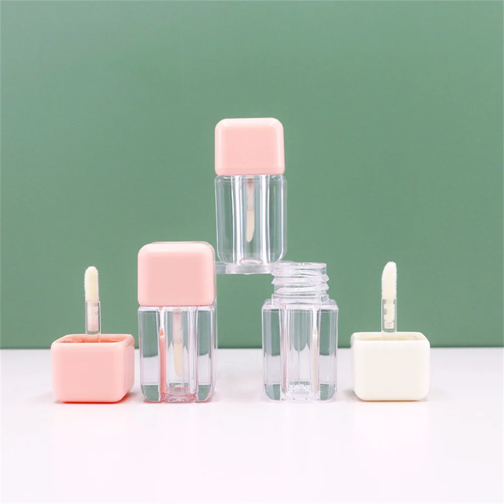 

4ml Lip Gloss Tubes Empty Diy Lip Glaze Tube Mini Square Liquid Lipstick Bottle Refillable Cosmetic Sample Container Packaging