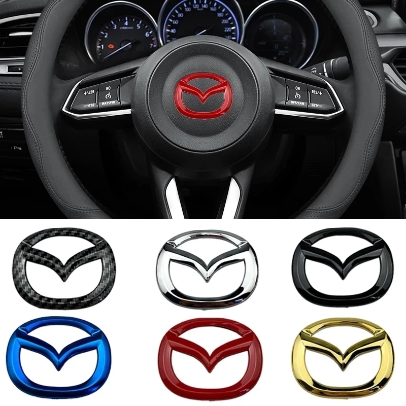 

3D наклейки на автомобильные эмблемы для Mazda Axela 323, 626, CX5, CX3, CX6, RX7, RX8, MX5, CX9, CX7, логотип автомобиля Demio, значок на рулевое колесо, наклейки