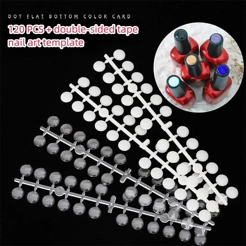 

120PCS nail art round color card plus double-sided adhesive nail polish color display board bottle bottom bottle cap color card