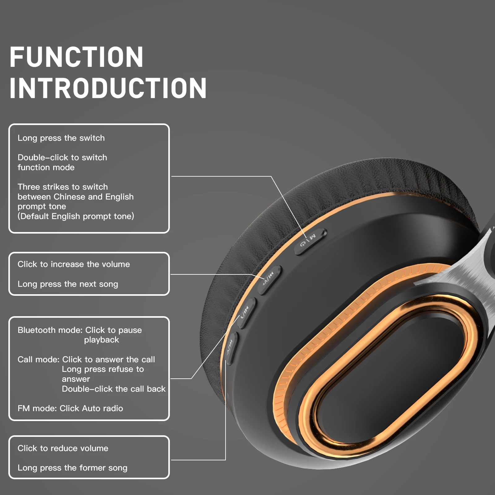 Беспроводные Bluetooth-наушники H7 с микрофоном, адаптером, шумоподавлением, стереозвуком, складной конструкцией и усиленными басами для iPhone (art.: 3920dbdcee5c9) - 3920dbdcee5c9