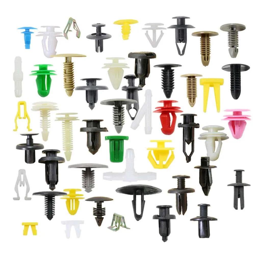 

100 Pcs Car Plastic Rivet Car Fender Bumper Interior Trim Push Pin Clips Kit Car Door Panel Fender Liner Clip Rivet Accessories