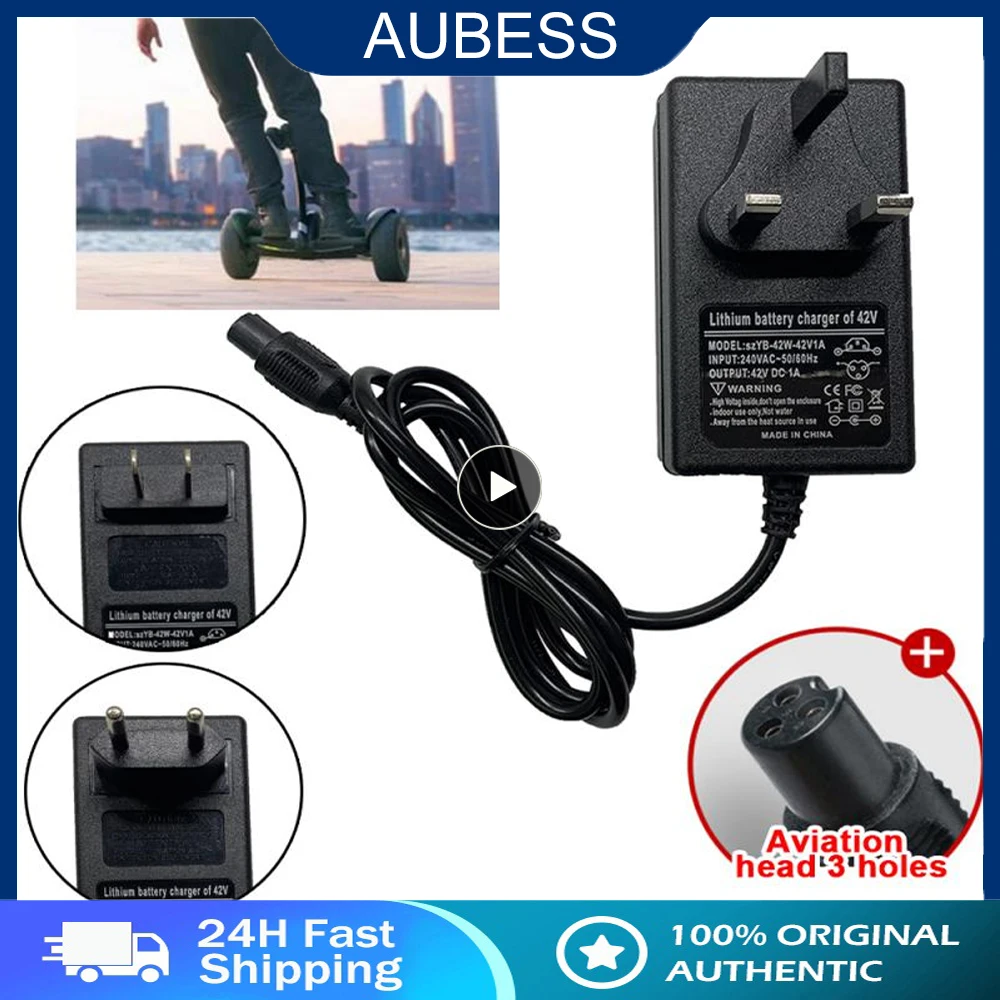 

Универсальное быстрое зарядное устройство для аккумуляторов, 42 В, 1 А, для гироскутера, умного балансирующего колеса, 36 В, адаптер для электрического скутера, зарядное устройство с вилкой Стандарта ЕС/США
