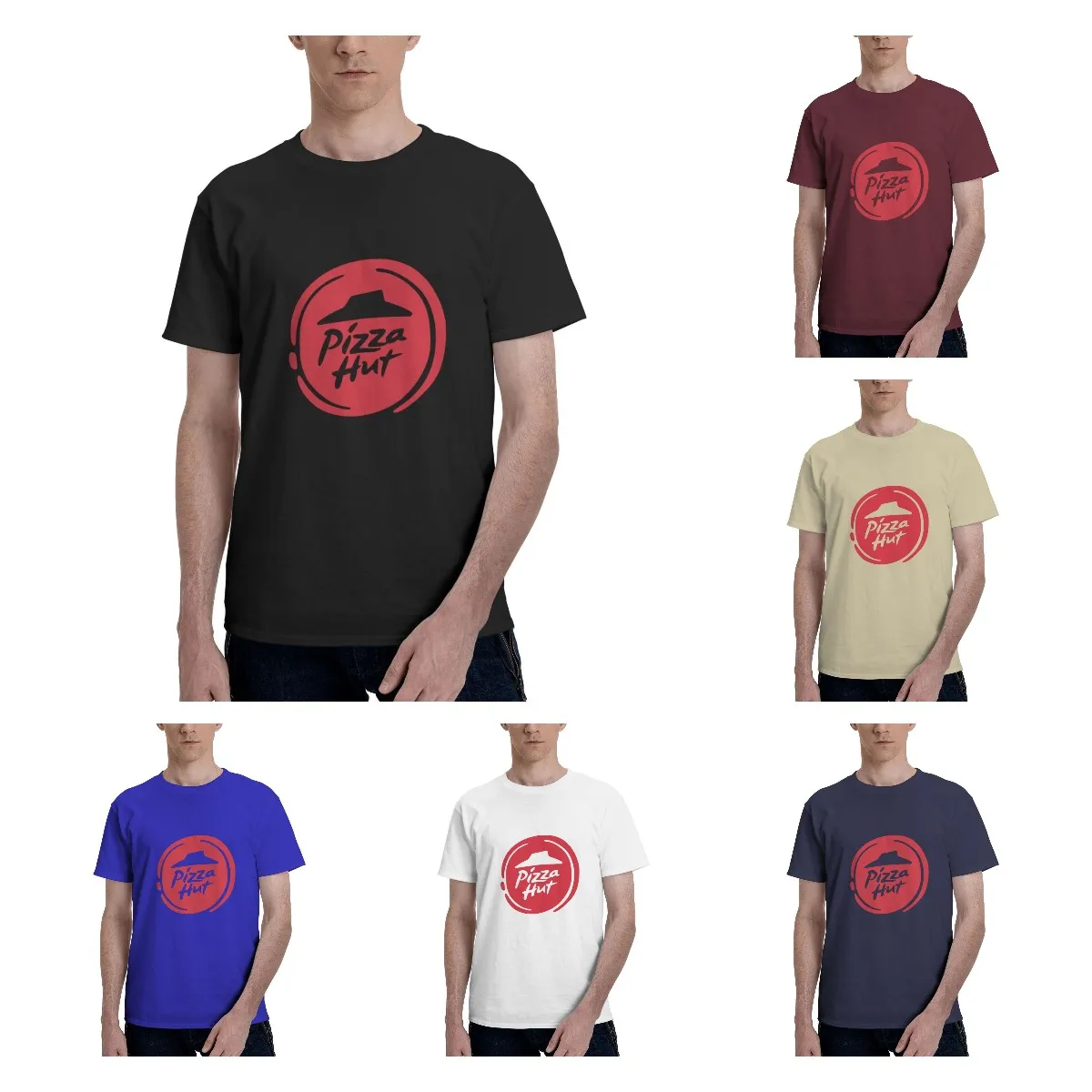 

Pizza Hut Logo Mens T Shirts Harajuku Tshirt Streetwear Cotton Daily Four Seasons Tees Shirt Men Clothing Anime Clothes