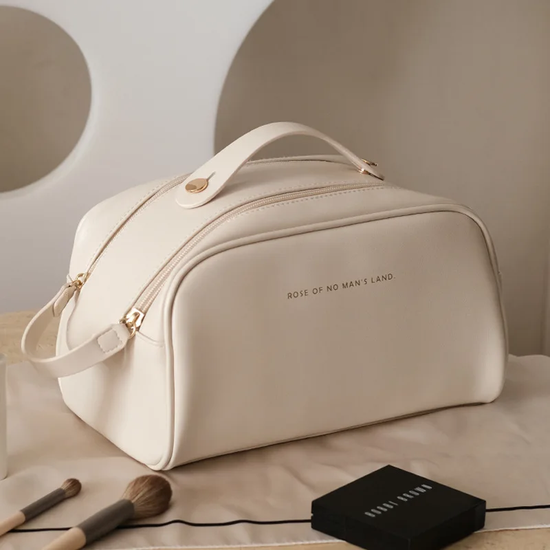

Women's Necessaries Organizer For Makeup Portable Makeup Bag Bilayer High-capacity Transparent Bags For Ladies Free Shipping