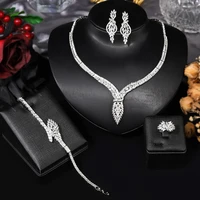 tz92 new zircon necklace bridal dress jewelry set popular luxury ladies wedding banquet wedding party women clothing accessories