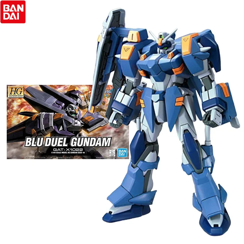 

Bandai Gundam Model Kit Anime Figure HG SEED GAT-X1022 Duel Blu Gundam Genuine Gunpla Anime Action Figure Toys for Children